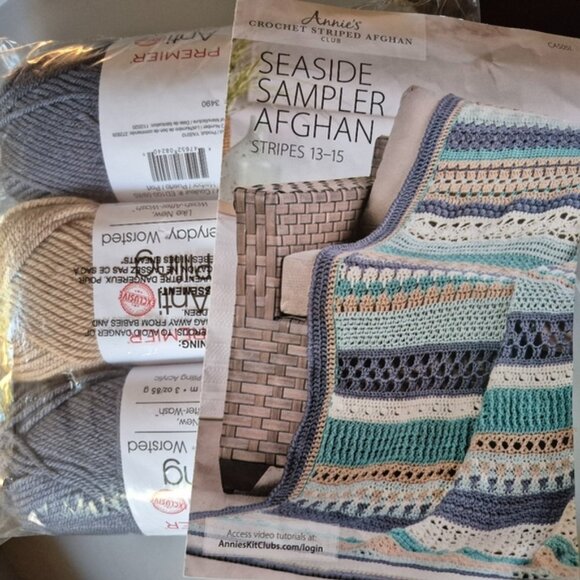 Premier Everyday Worsted Yarn in Blue and Seafoam - Picture 1 of 5
